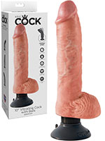 King Cock - 10 inch Vibrating Cock with Balls Natur